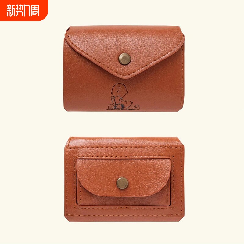 新款ins风钱包可爱时尚男女款三折pu皮短款收纳小包包卡通零钱包