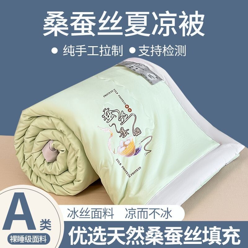 A类蚕丝被100桑蚕丝夏凉被双人空调被单人夏季薄款被子夏被可机洗