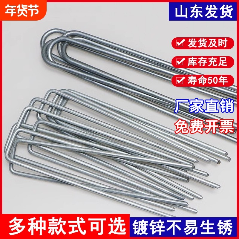 U型钉地钉除防草布草坪草皮钉农地膜盖尘网栅栏u形固定器大棚碳钢,户外/登山/野营/旅行用品,地钉,淘宝优惠券,粉丝福利购,淘宝优惠卷