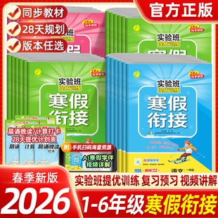 2026实验班寒假衔接提优训练语文数学英语一二三四五六年级人教版苏教北师大小学同步预习学习资料实验班寒假作业寒假预复习一本通