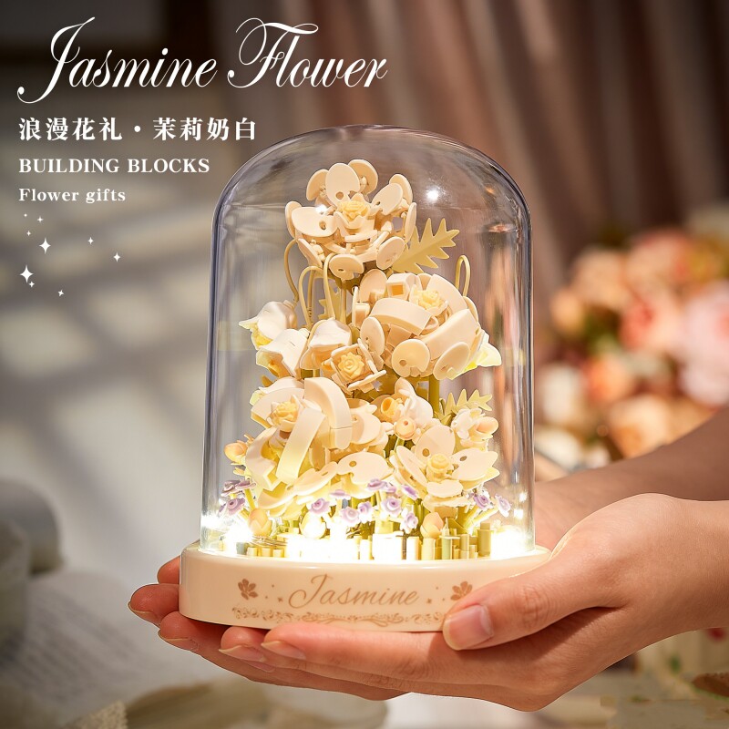 兼容乐高积木玫瑰永生花朵拼装女生高颜值仙气diy手工礼物送女友