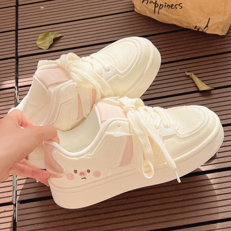 板鞋女厚底透气2025春秋新款chic小众设计百搭学生休闲小白鞋