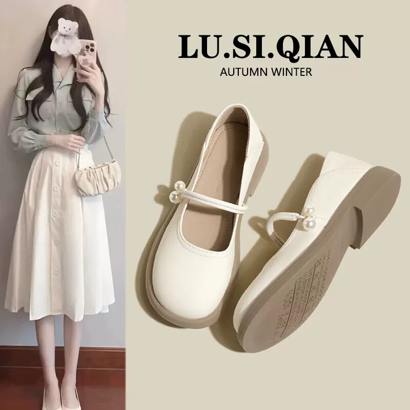 平底单鞋女2026法式夏季玛丽珍鞋子新款春夏温柔配裙子小皮鞋浅口