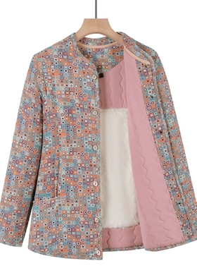 妈妈秋冬装驼绒加厚棉衣中老年人女棉袄保暖内胆奶奶短外套棉服