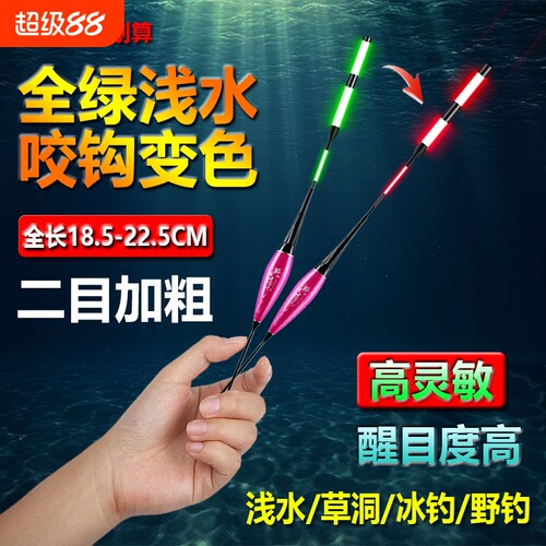 夜光漂咬钩变色高灵敏加粗鱼漂