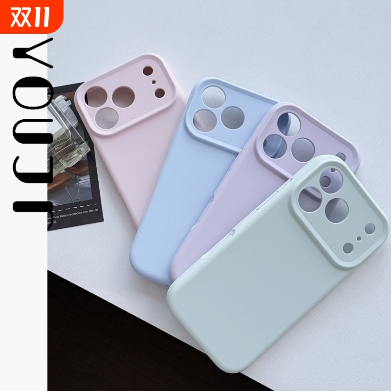 2025新款液态硅胶适用苹果17promax手机壳高级iphone17pro软糯16promax镜头全包15女14亲肤手感13纯色air男12