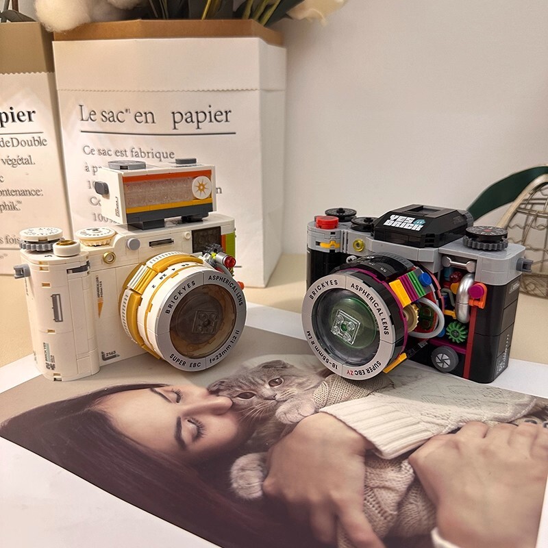 兼容乐高复古相机积木DIY创意模型女生拼装高颜值3D立体拼图玩具