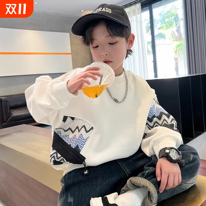 男童春装卫衣2025新款儿童装春秋款上衣中大童春秋季打底衫洋气潮