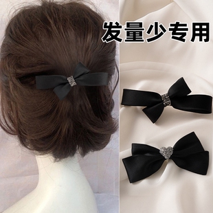 蝴蝶结发夹头饰2025新款高端弹簧夹夹子顶夹一字夹女发量少侧边