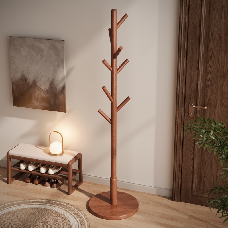 实木衣架落地卧室落地挂衣架家用