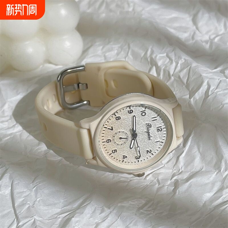 高颜值考试专用手表女款初高中学生女孩防水电子表静音指针式便宜