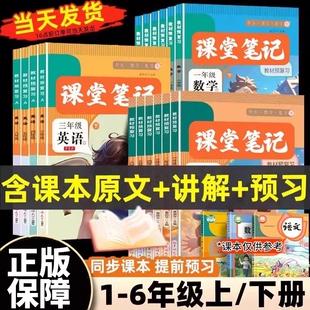2026新版语文课堂笔记人教版译林版第一二三下册五六年级上册数学英语书教材七彩学霸随堂预习外研版起点口算同步时光课文苏教版