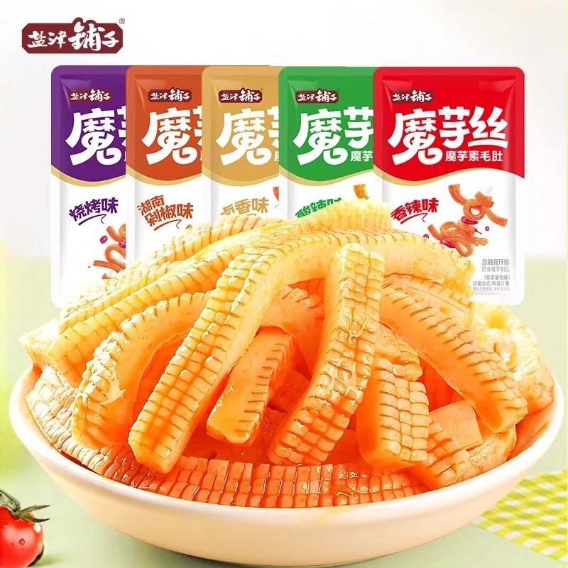 盐铺子魔芋丝素毛肚卤味零食辣爽休闲素肉食品辣条办公室网红小吃