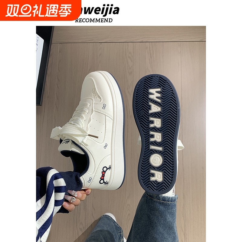 潮流百搭kt猫小白鞋女2025秋季新款厚底运动休闲鞋百搭中高生板鞋