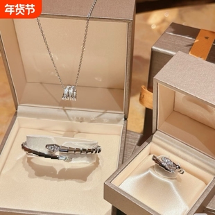 全新高定品质满钻灵蛇项链头尾钻戒指灵蛇头尾钻手镯18k玫瑰金