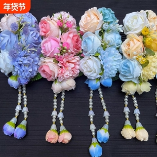 云南傣族头花发梳舞蹈头饰民族风流苏手工发饰新中式表演头花配饰