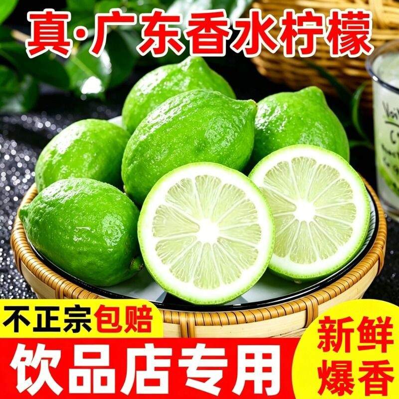 广东 正宗香水青柠檬3斤二级新鲜水果柠檬精选柠檬奶茶店专用批发