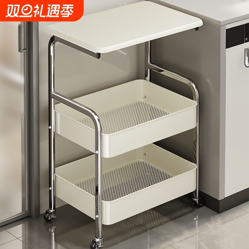 小推车置物架落地客厅厨房零食书本移动收纳储物架家用沙发茶边几