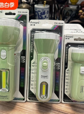 浦尔曼可充电式LED手电筒强光远射居家备用照明应急户外多功能灯