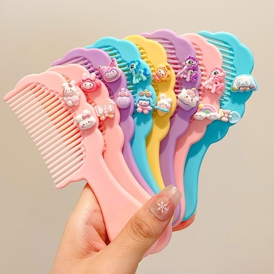 新款库洛米儿童梳子小女孩卡梳顺发按摩宝宝塑料梳子家用可爱头梳