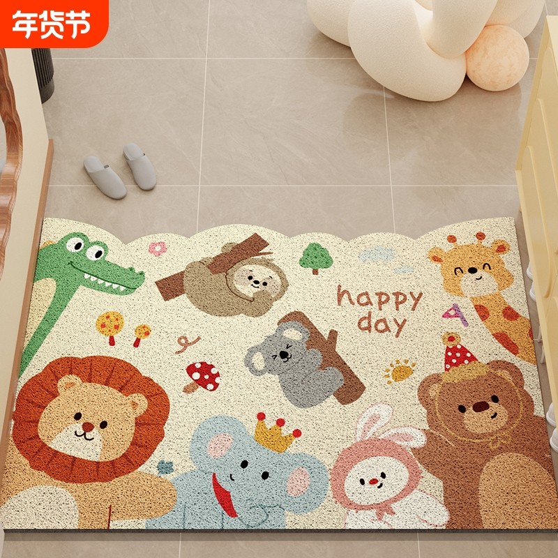 卡通入户门地垫家用进门丝圈脚垫子进户门垫室内玄关除尘防滑地毯,居家布艺,入户地垫,淘宝优惠券,粉丝福利购,淘宝优惠卷