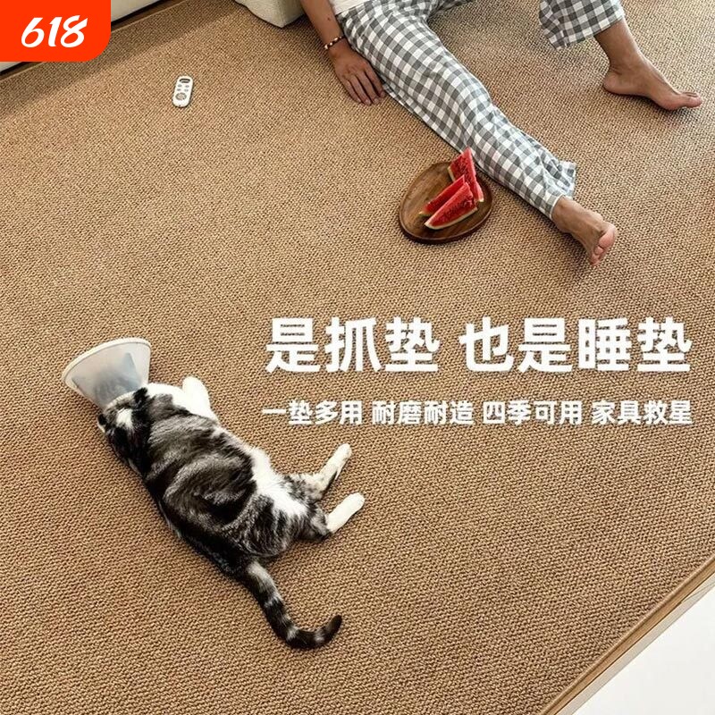 猫抓板猫窝一体地毯睡垫子防猫爪大号四季通用客厅茶几床边毯地垫