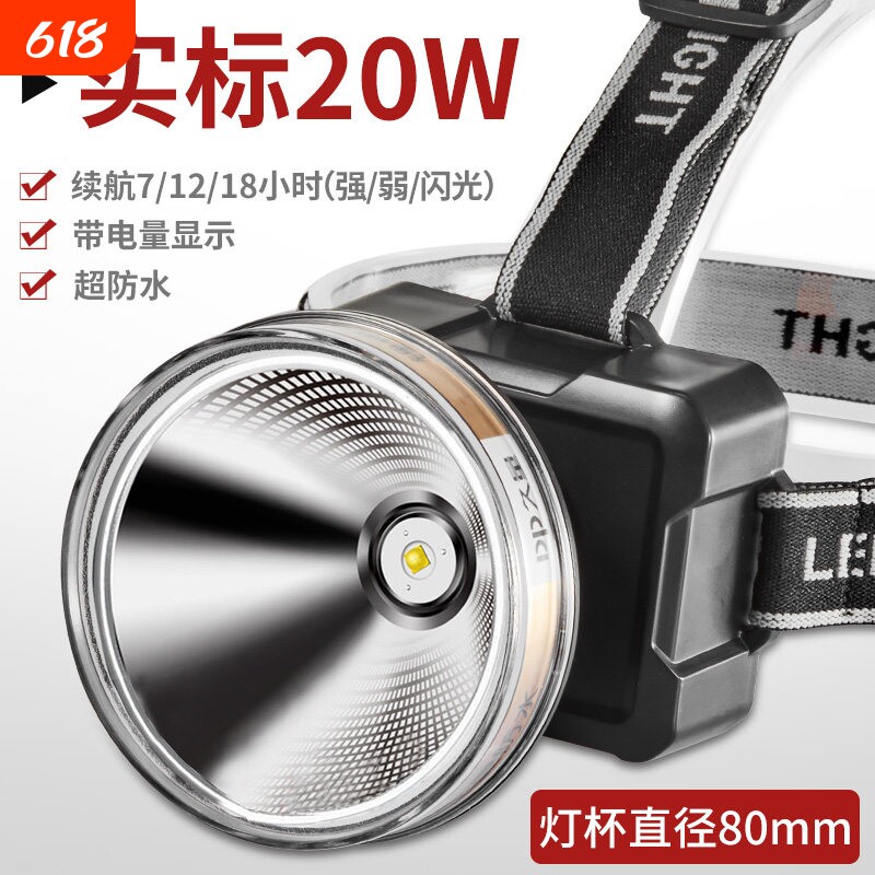 久量高亮LED头灯超长续航强光远射充电筒超亮头戴式煤矿灯家用