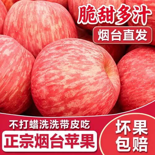 正宗烟台红富士苹果新鲜应季孕妇水果山东栖霞脆甜冰糖心整箱包邮