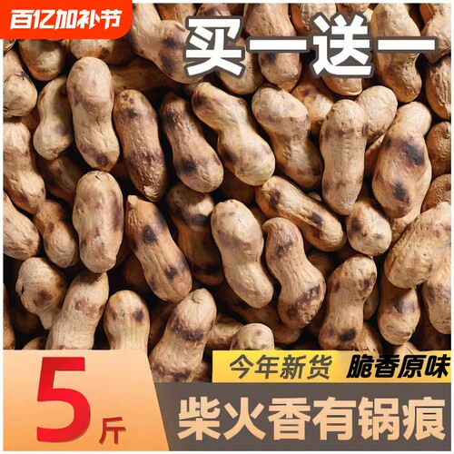 炒花生带壳原味现发铁锅熟炒货柴火干花生鲜花生年货现炒新鲜新货