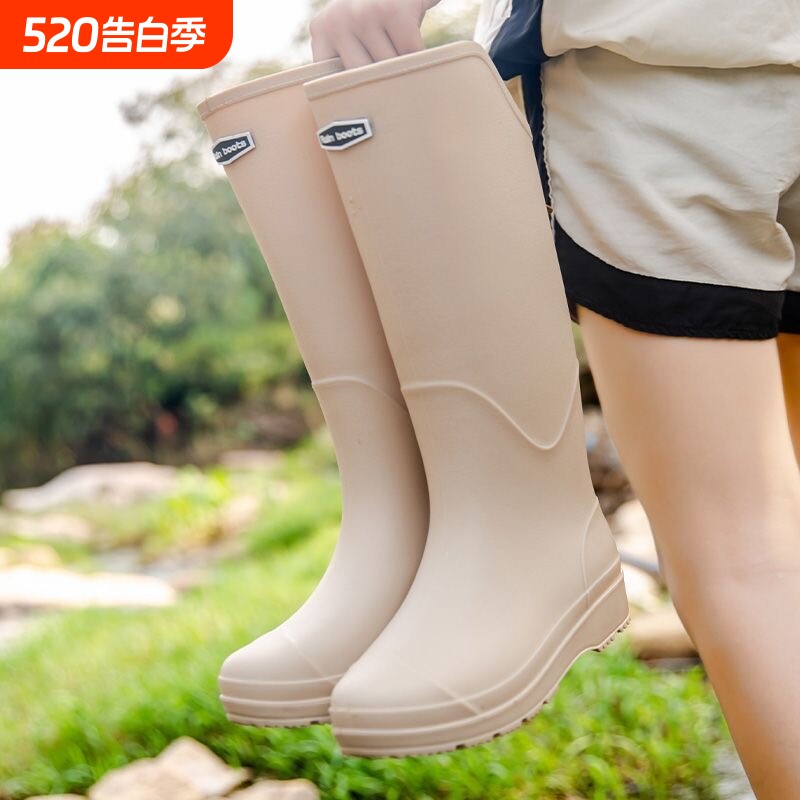 日韩时髦高筒水鞋女士户外登山旅游露营雨靴赶海下水防滑防水雨鞋