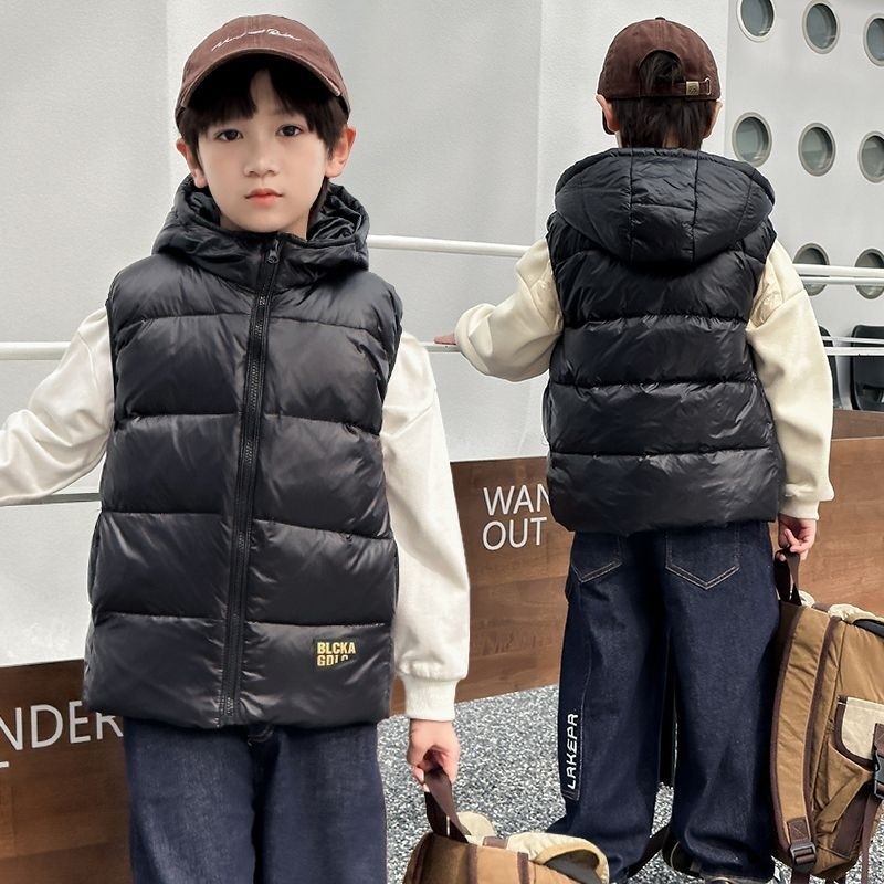 鸭YA时尚儿童黑金羽丝马甲亲子中大童男女童保暖加厚外穿背心外套,童装/婴儿装/亲子装,羽绒马甲,淘宝优惠券,粉丝福利购,淘宝优惠卷