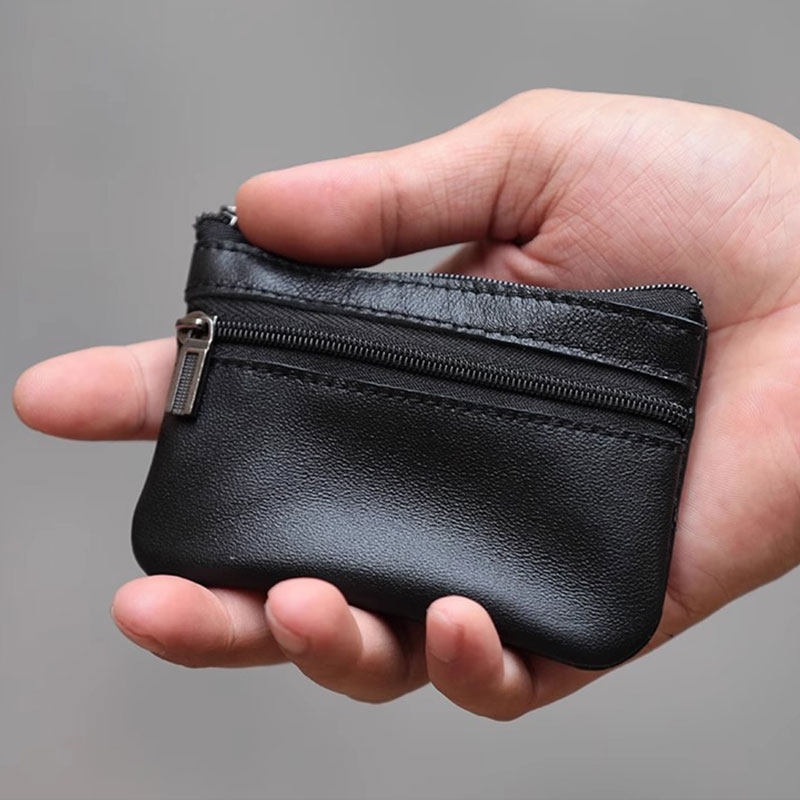 xmyb真皮质感迷你零钱包简约便携超软小钱包复古硬币包男女通用