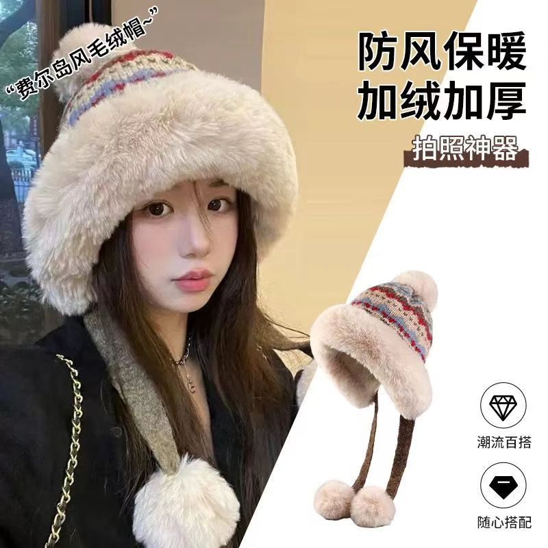 费尔岛风甜美可爱帽子