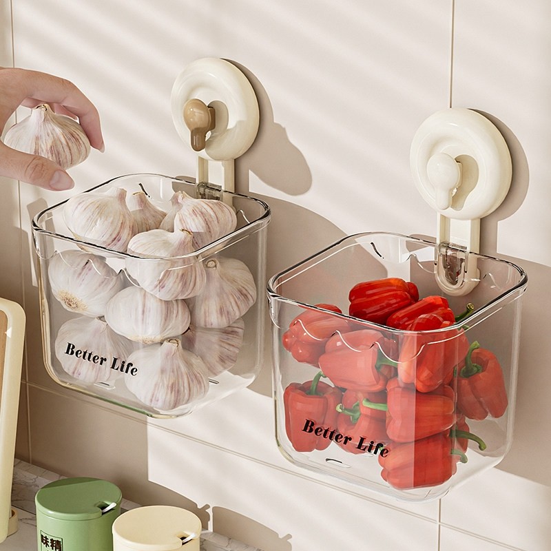 厨房葱姜蒜收纳盒收纳筐免打孔挂篮调料品置物架沥水墙面悬挂旋转,厨房/烹饪用具,厨房置物架/置物柜/角架,淘宝优惠券,粉丝福利购,淘宝优惠卷
