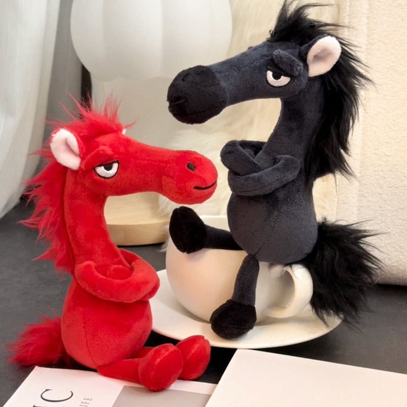 生肖黑马玩偶挂件马年吉祥物公仔