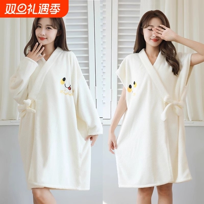 珊瑚绒速干浴袍女|超8000次加购