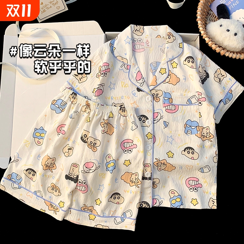 儿童睡衣女夏季短裤短袖2025新款女童女孩云朵棉甜美中大童家居服