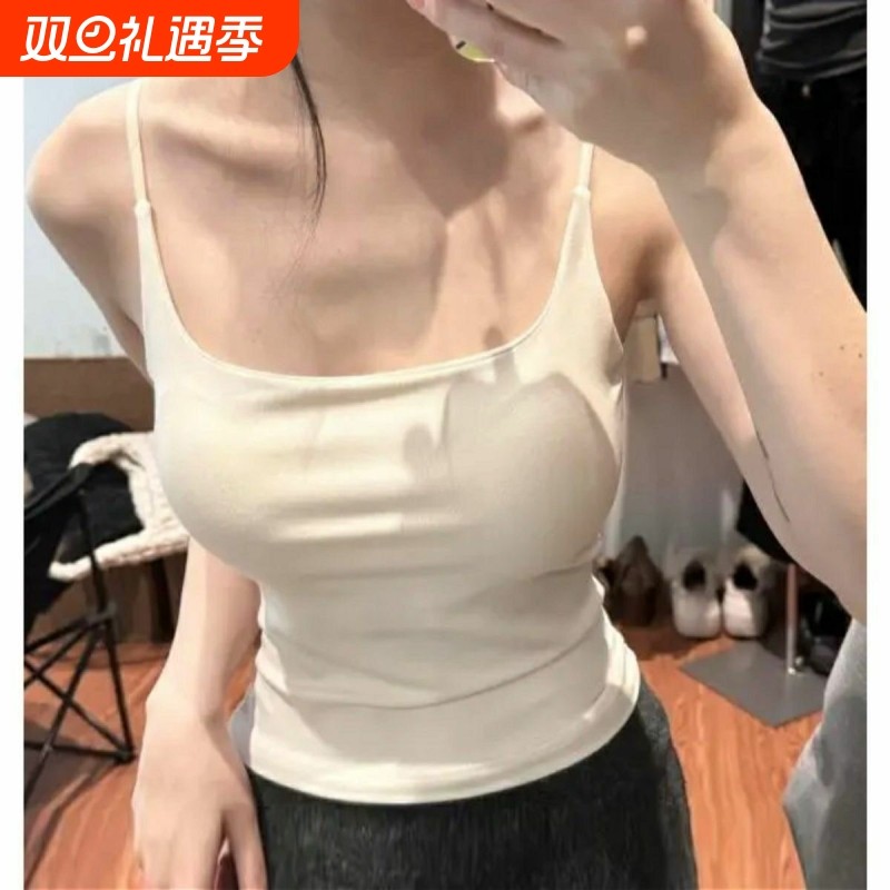 纯欲少女显瘦内搭外穿修身辣妹裹胸内衣夏季性感带胸垫吊带背心女