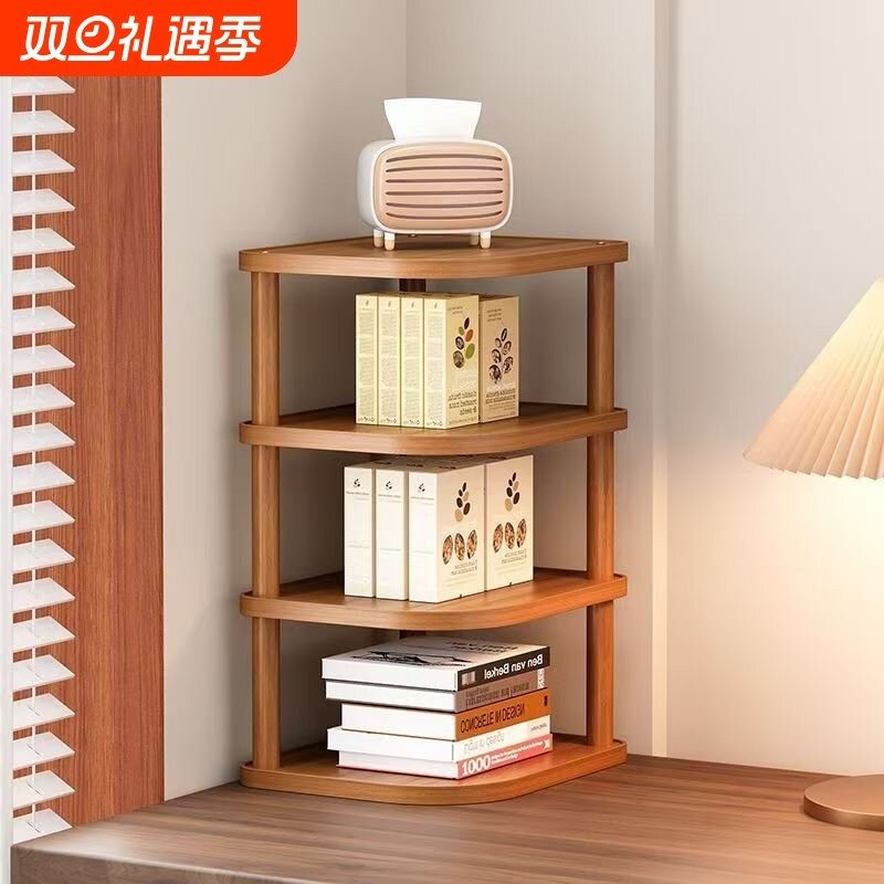 置物架书架多层收纳架家用客厅卧室床头柜子储物架简易书柜转角架