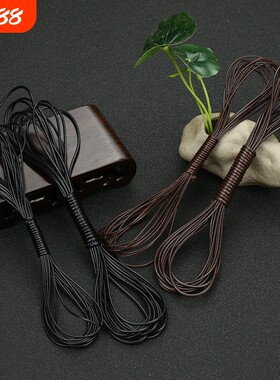 韩国油蜡绳黑色手工diy吊坠皮绳