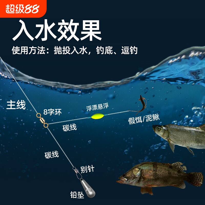 势度风筝钩挂泥鳅线组图片