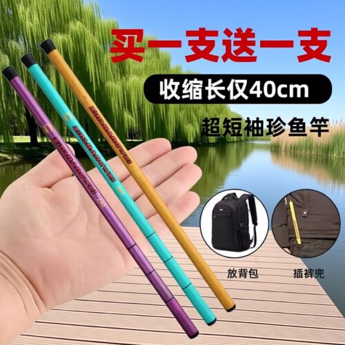 便携小鱼竿迷你手竿超轻溪流竿钓虾竿儿童鱼竿钓小鱼套装鱼杆短节