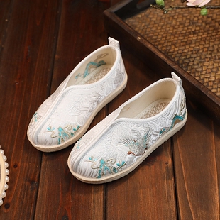 老北京儿童汉服鞋布鞋手工春秋古风靴子马面裙男童鞋民族风绣花鞋