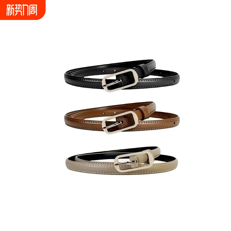 新款皮带针扣时尚百搭高级感休闲女士黑色装饰配牛仔裤腰带