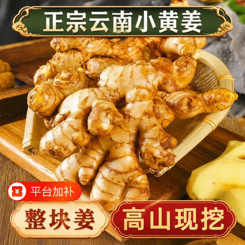 正宗云南小黄姜生姜9斤新鲜现挖高山沙姜嫩姜山地土姜蔬菜包邮
