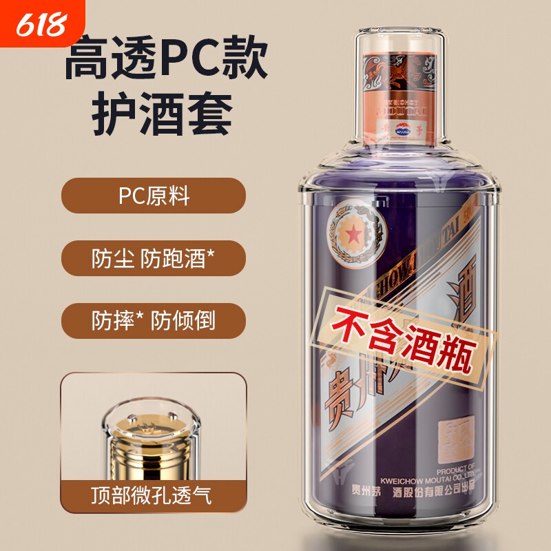 2026马年生肖白酒瓶保护套经典版飞天酒盒防跑酒透明展示壳收藏