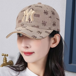 显脸小太阳帽男士 百搭棒球帽春秋透气鸭舌帽女士时尚 帽子男款 新款