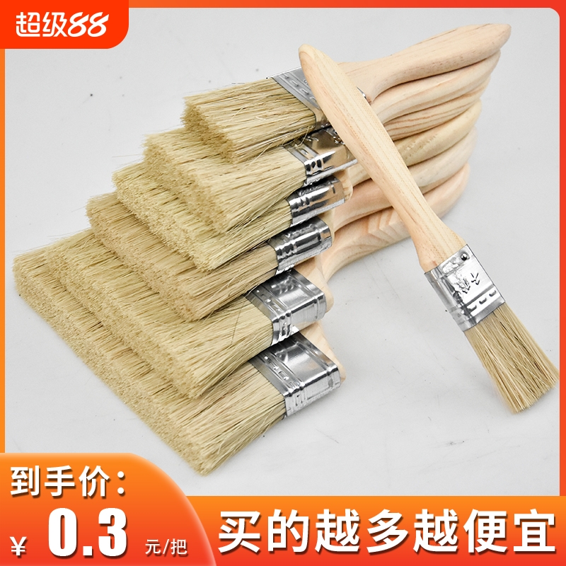 正宗油漆刷子不掉毛鬃毛刷猪毛软毛除尘刷油漆小硬毛刷子工业用