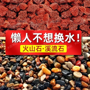 天然火山石溪流石鱼缸装饰套餐原生造景底砂铺底专用石子养鱼砂石