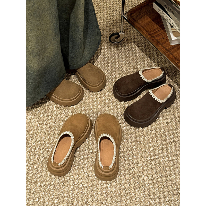 自留款勃肯鞋女款2025新款秋季时尚百搭厚底增高一脚蹬包头半拖鞋